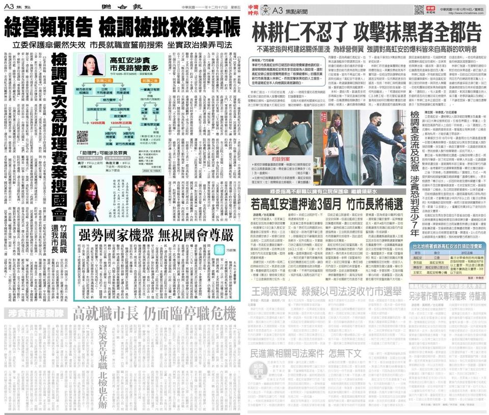 聯合報與中國時報的差別