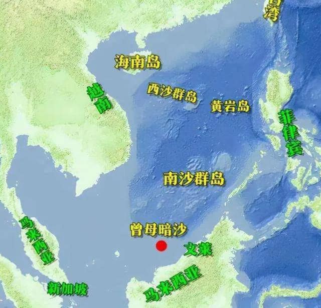 曾母暗沙距離中國1900公里