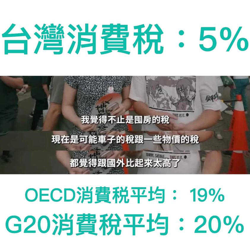 台灣消費税比別人低，非常多