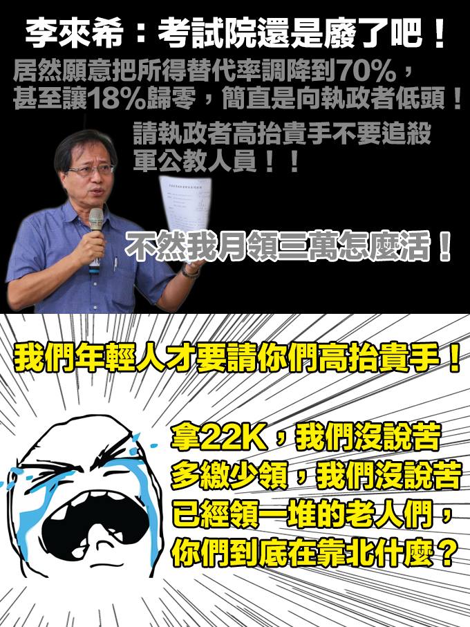 三萬多還嫌少？李來希：考試院還是廢了吧！