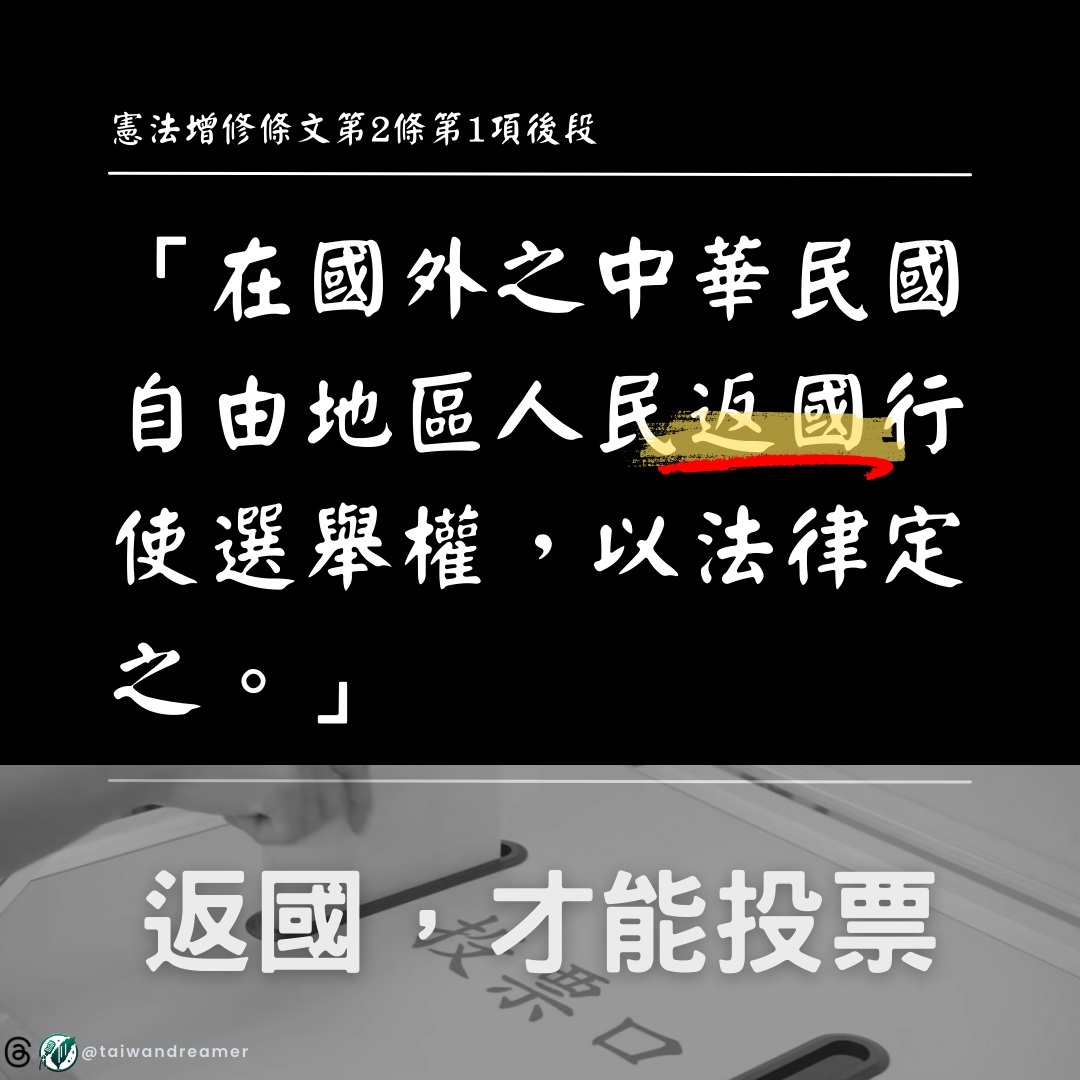 不在籍投票顯然違憲  